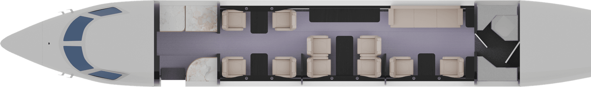 Embraer Legacy 650 day configuration floor plan