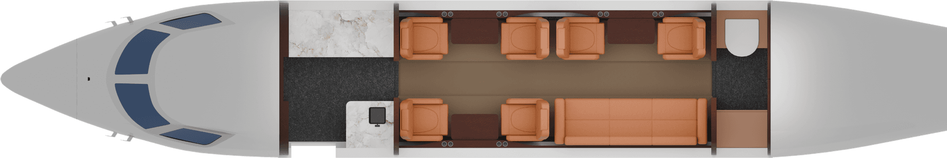 Gulfstream G200 day configuration floor plan